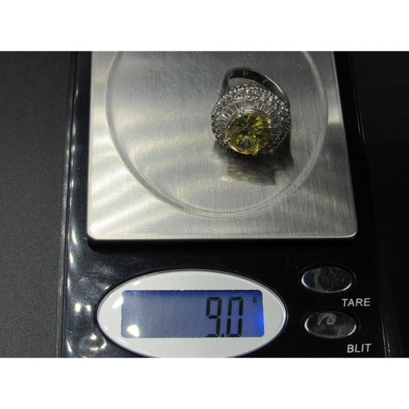 Size 6 Sterling Silver Brilliant Yellow Cubic Zirconia With Accents Band Ring - Picture 9 of 9